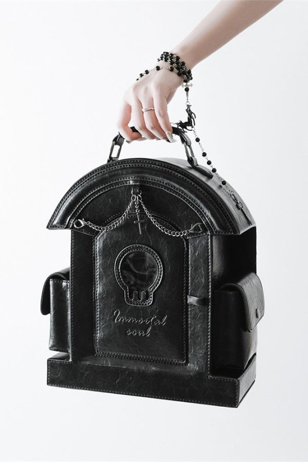 Lolita Gothic Skull Tombstone Ita Bag & Doll Bag