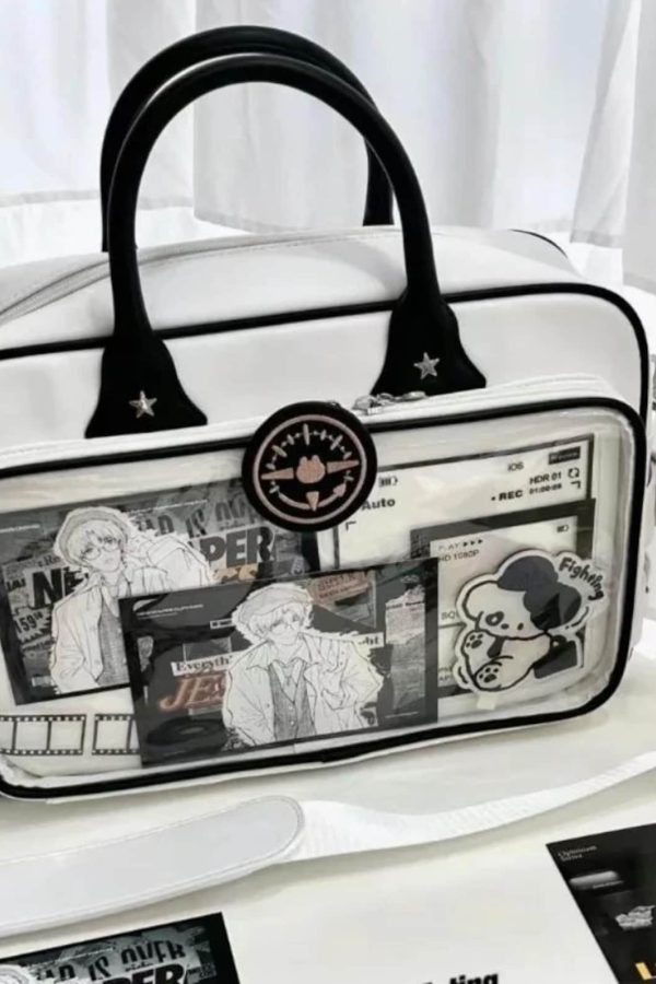 Lolita Ita Bag – Kawaii Large Capacity Transparent Crossbody Shoulder Bag for Anime Pins & Charms