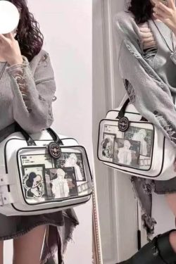 Lolita Ita Bag – Kawaii Large Capacity Transparent Crossbody Shoulder Bag for Anime Pins & Charms