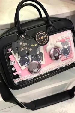 Lolita Ita Bag – Kawaii Large Capacity Transparent Crossbody Shoulder Bag for Anime Pins & Charms