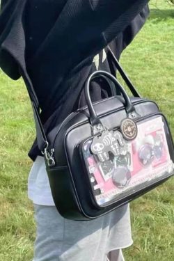 Lolita Ita Bag – Kawaii Large Capacity Transparent Crossbody Shoulder Bag for Anime Pins & Charms