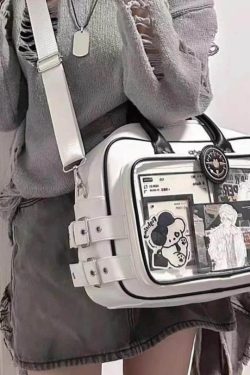 Lolita Ita Bag – Kawaii Large Capacity Transparent Crossbody Shoulder Bag for Anime Pins & Charms