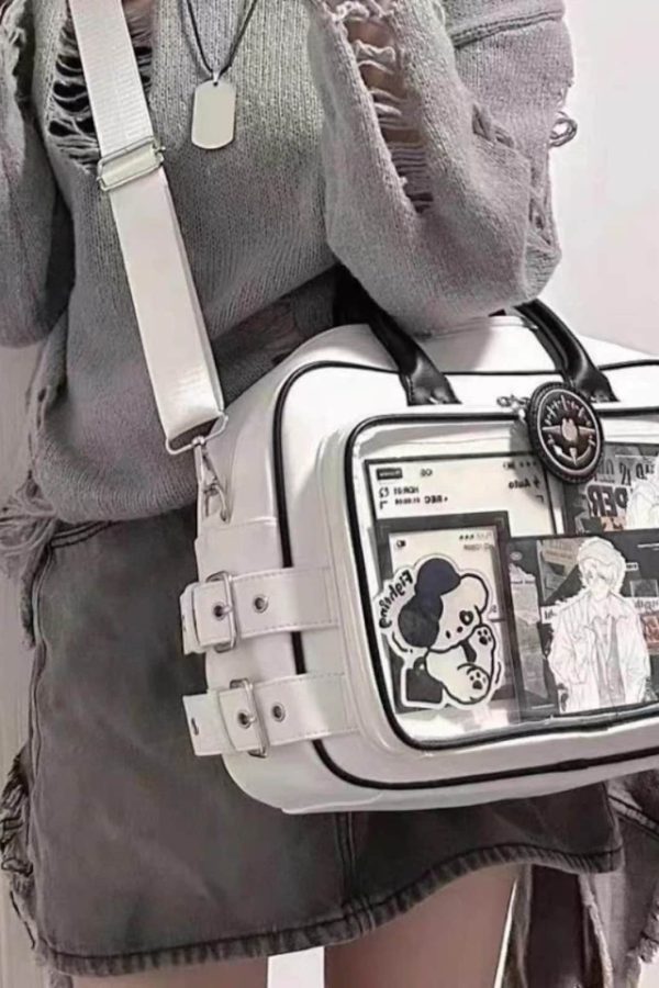 Lolita Ita Bag – Kawaii Large Capacity Transparent Crossbody Shoulder Bag for Anime Pins & Charms