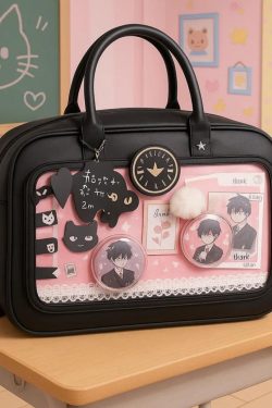 Lolita Ita Bag – Kawaii Large Capacity Transparent Crossbody Shoulder Bag for Anime Pins & Charms