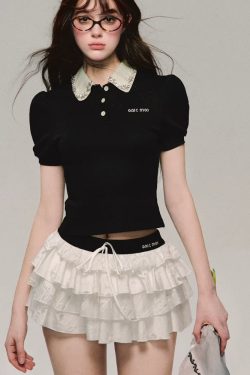 Low Rise Layered Mini Skirt