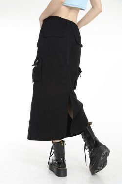 Low Rise Parachute Maxi Skirt