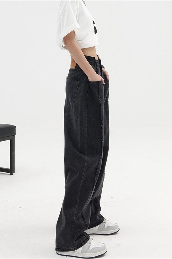 Low Rise Wide Leg Baggy Jeans