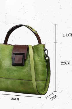 Luxy Retro  Grey  Leather Handbag Crossbody Bag