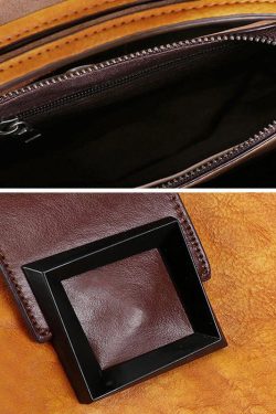 Luxy Retro  Grey  Leather Handbag Crossbody Bag