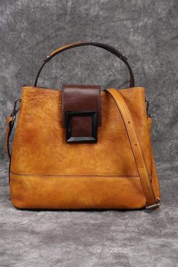 Luxy Retro  Yellow  Leather Handbag Crossbody Bag