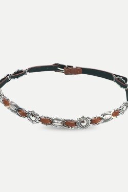 Metal Faux Leather Tiny Belt