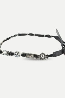 Metal Faux Leather Tiny Belt