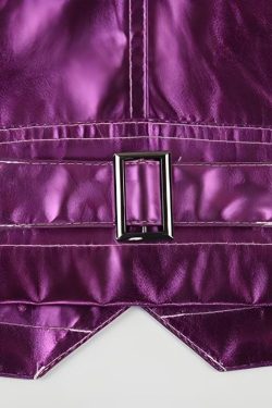 Metallic Fuchsia Faux Leather Jacket