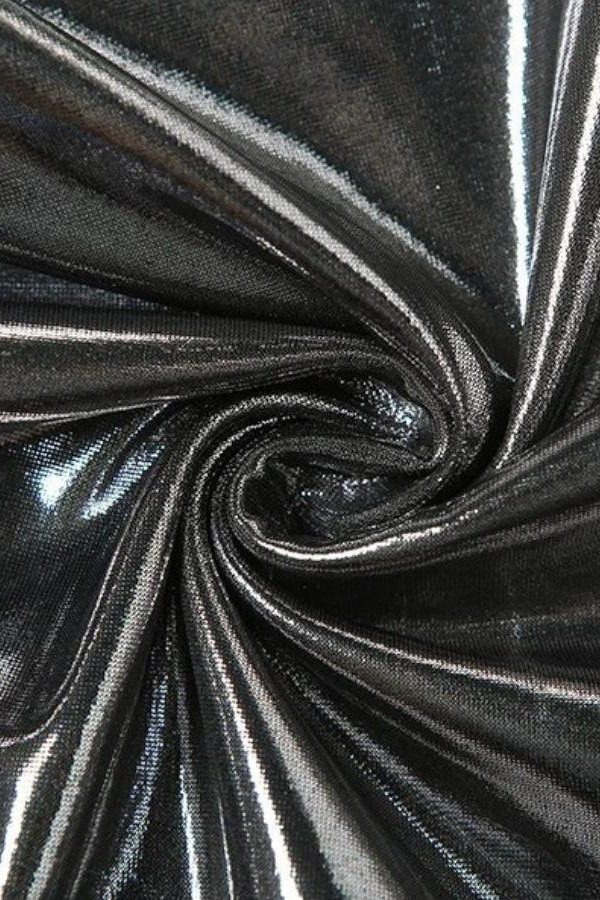 Metallic Halter Neck Mini Dress