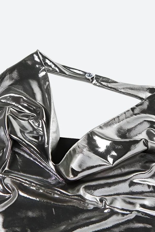 Metallic Halter Neck Mini Dress