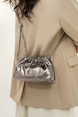 Metallic Ruched Bag