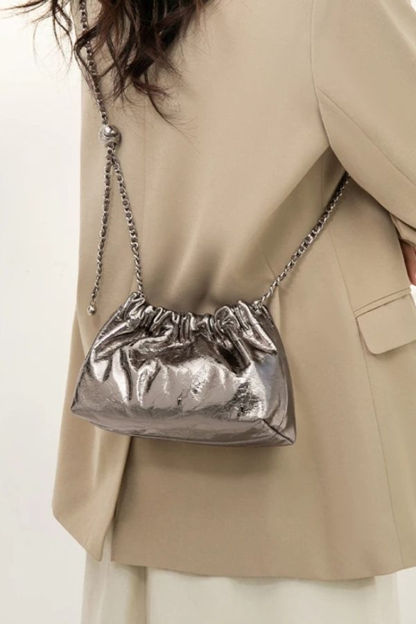 Metallic Ruched Bag