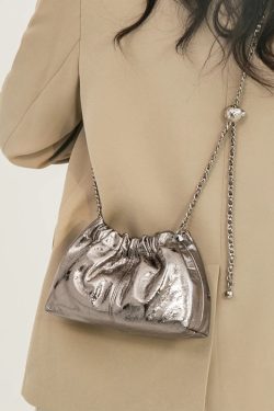 Metallic Ruched Bag