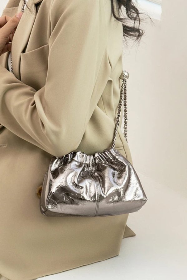 Metallic Ruched Bag