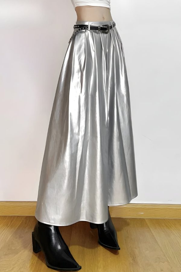 Metallic Silver Maxi Dress