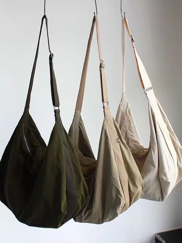 Minimalist Work Style Large Capacity Nylon Crossbody Bag