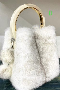 Minimally Designed Boutique Mink Fur Tote Bag