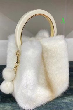 Minimally Designed Boutique Mink Fur Tote Bag