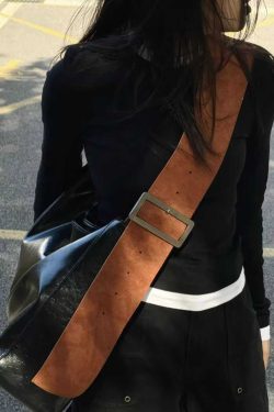 Modern Black Large Capacity Faux Leather Messenger Bag