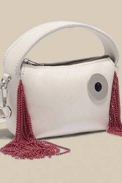 Modern Black Tasseled Faux Leather Versatile CrossBody Bag