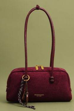 Modern Brown Pendant Decorated Faux Leather Womens Hobo Bag