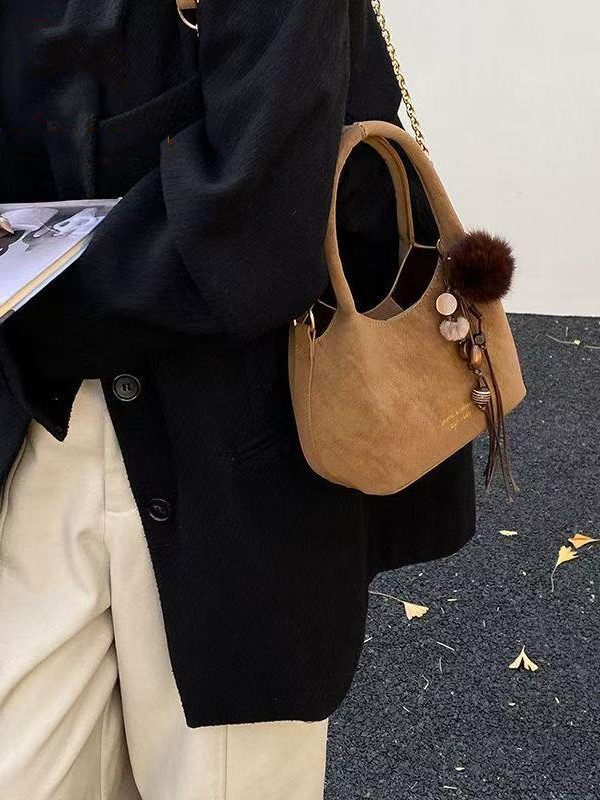 Modern Brown Solid Durable Faux Leather Mini Bag