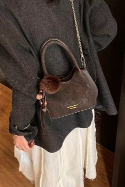 Modern Brown Solid Durable Faux Leather Mini Bag