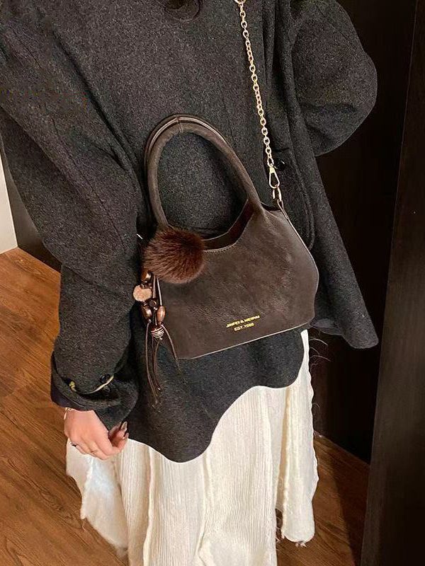 Modern Brown Solid Durable Faux Leather Mini Bag