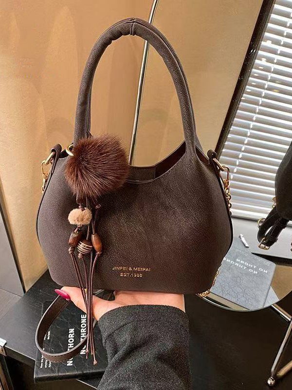 Modern Brown Solid Durable Faux Leather Mini Bag