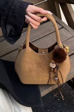 Modern Brown Solid Durable Faux Leather Mini Bag