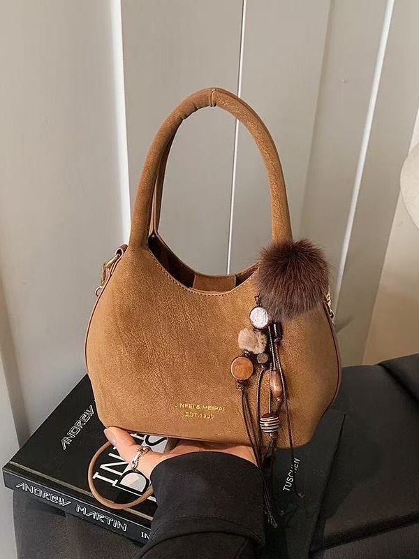 Modern Brown Solid Durable Faux Leather Mini Bag