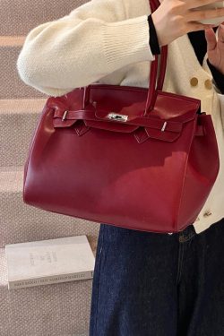 Modern Brown Solid Durable Faux Leather Tote Handbag