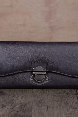 Modern Brown Solid Durable Genuine Calf Leather Wallet Purse