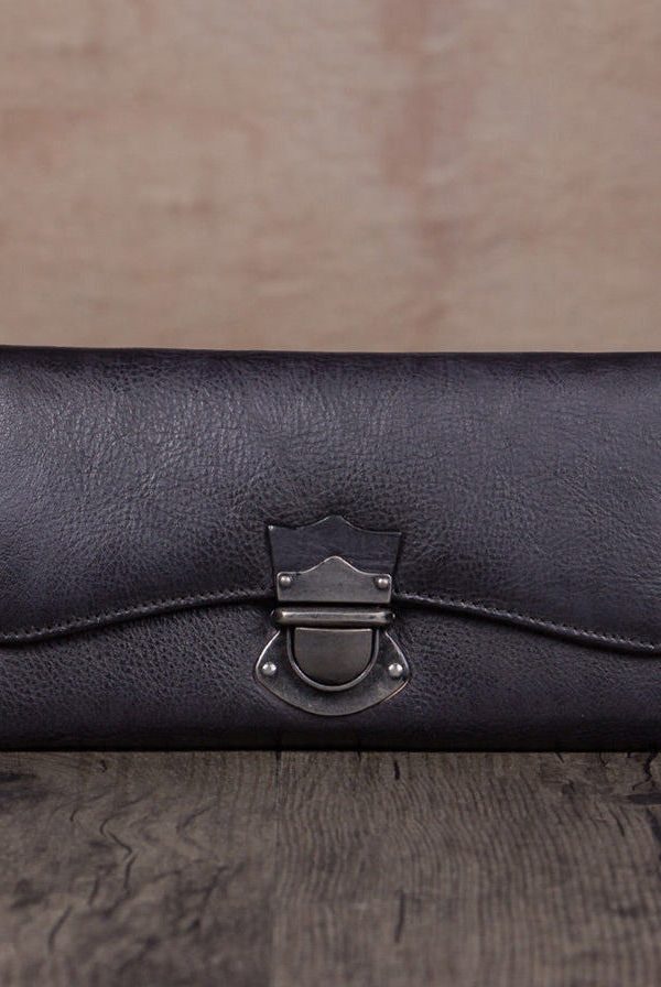 Modern Brown Solid Durable Genuine Calf Leather Wallet Purse