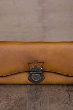 Modern Brown Solid Durable Genuine Calf Leather Wallet Purse