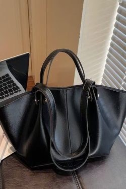 Modern Brown Solid Durable Wrinkled Faux Leather Satchel Handbag