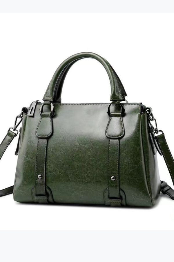 Modern Brown Versatile Calf Leather Tote Handbag