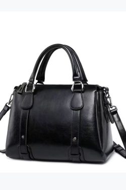 Modern Brown Versatile Calf Leather Tote Handbag