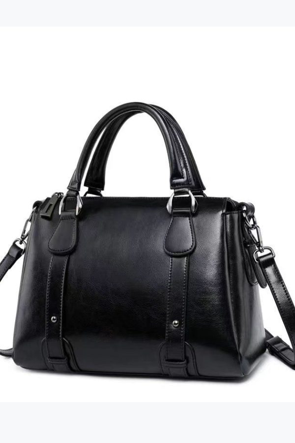 Modern Brown Versatile Calf Leather Tote Handbag