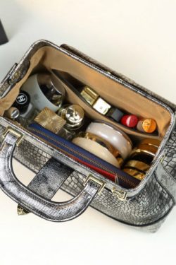 Modern Gradient Color Serpentine Durable Faux Leather Tote Handbag