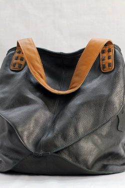 Modern Grey High-capacity Calf Leather Satchel Handbag