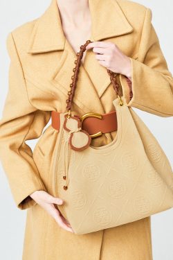 Modern Khaki Jacquard Large Capacity Cotton Shoulder Bags