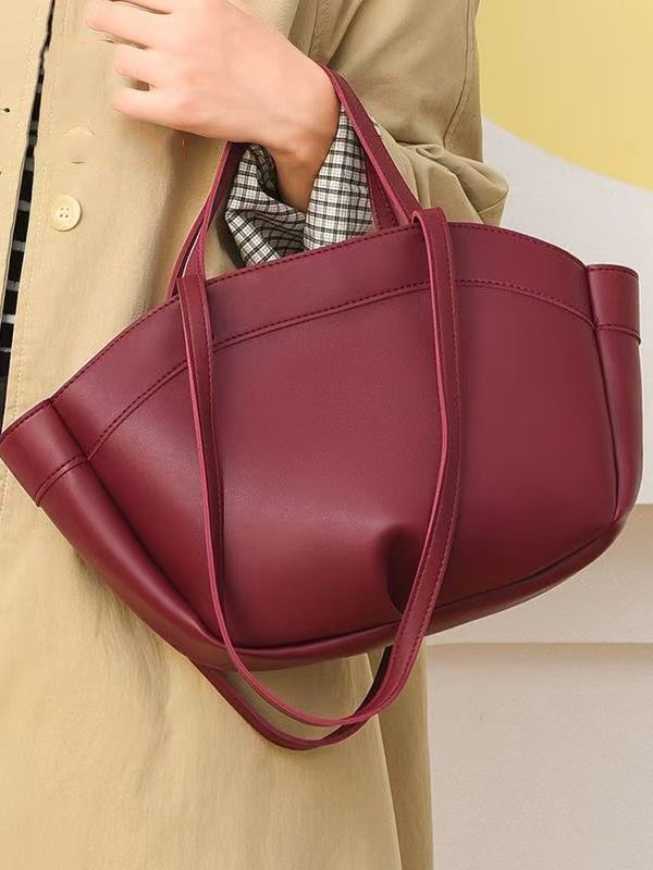Modern Mulberry Solid Durable Faux Leather Women Handbags