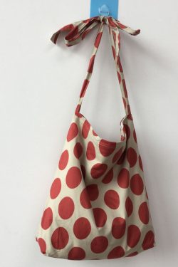 Modern Orange Dot Print Canvas Messenger Bag