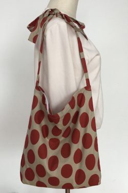 Modern Orange Dot Print Canvas Messenger Bag